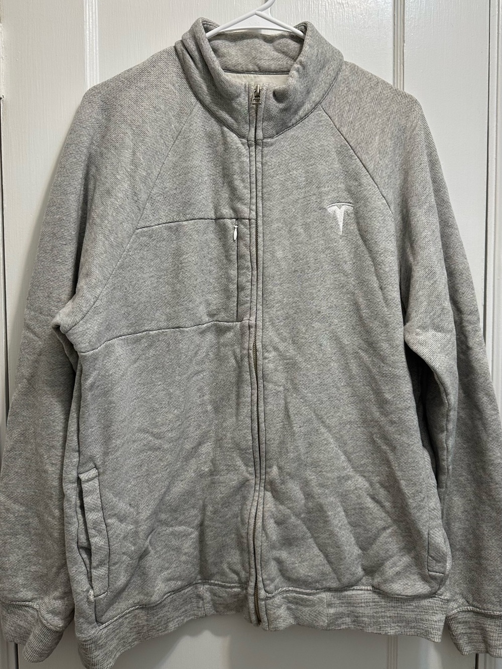 Tesla Men’s Gray Full-Zip Hoodie Jacket